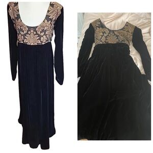 Rare Vintage Pamela Barish Velvet Brocade Dress